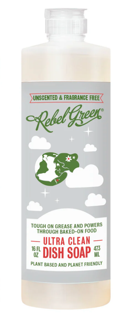 Rebel Green, Super Deluxe Dish Soap, Unscented, 16oz