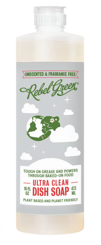 Rebel Green, Super Deluxe Dish Soap, Unscented, 16oz