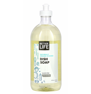 Better Life, Naturally Grease-Kicking DISH SOAP, Fragrance Free, 22 fl oz（651 ml）