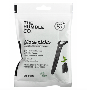 Natural Humble Floss Picks - Charcoal (50 pack)