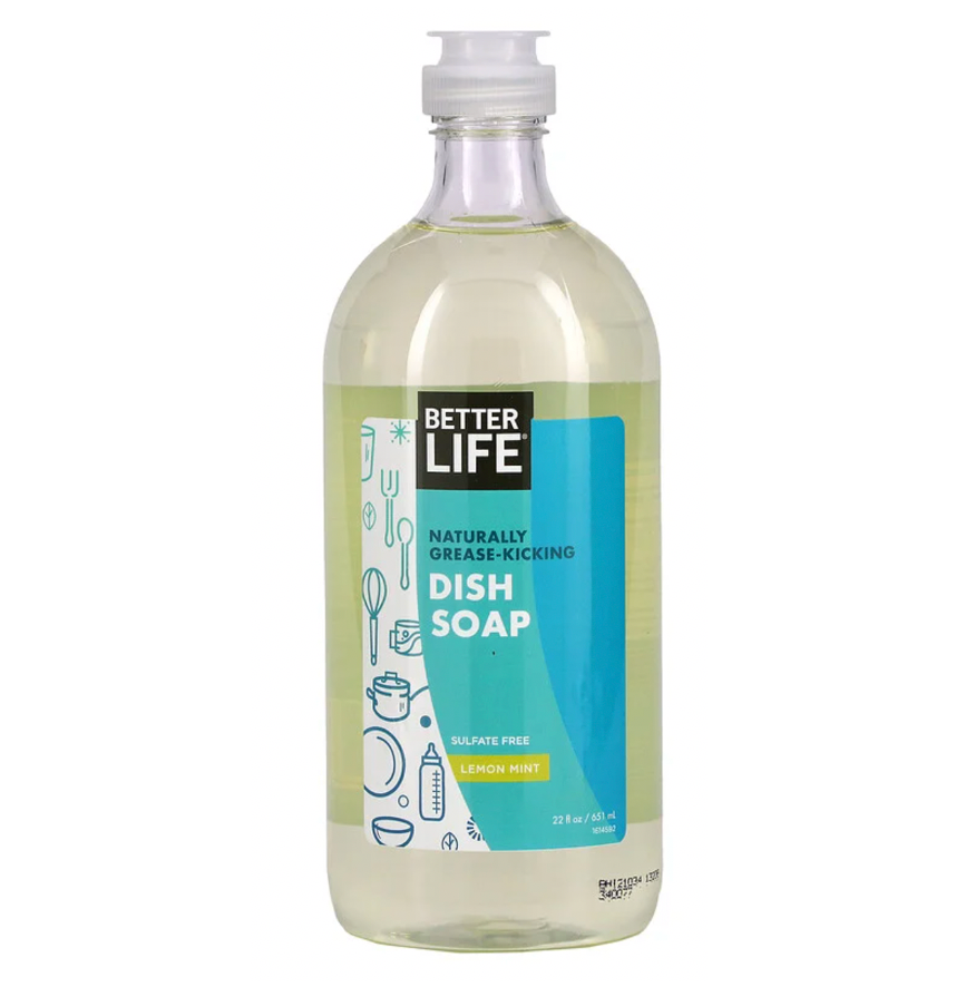 Better Life, Naturally Grease-Kicking DISH SOAP, Lemon Mint, 22 fl oz（651 ml）
