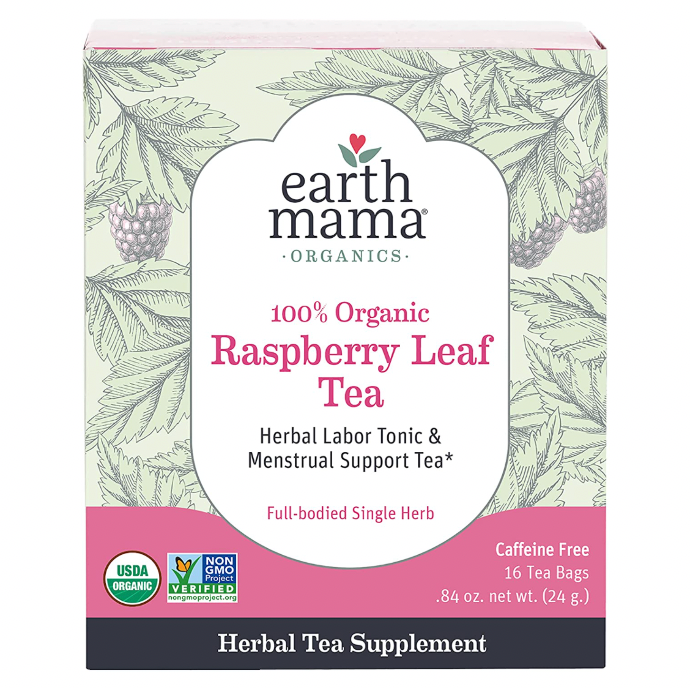 Organic Raspberry Leaf Tea Bags for Labor Tonic and Menstrual Support, 16 Count
