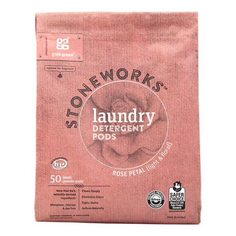 Grab Green Stoneworks Laundry Detergent Pods - Rose Petal (50 Loads)